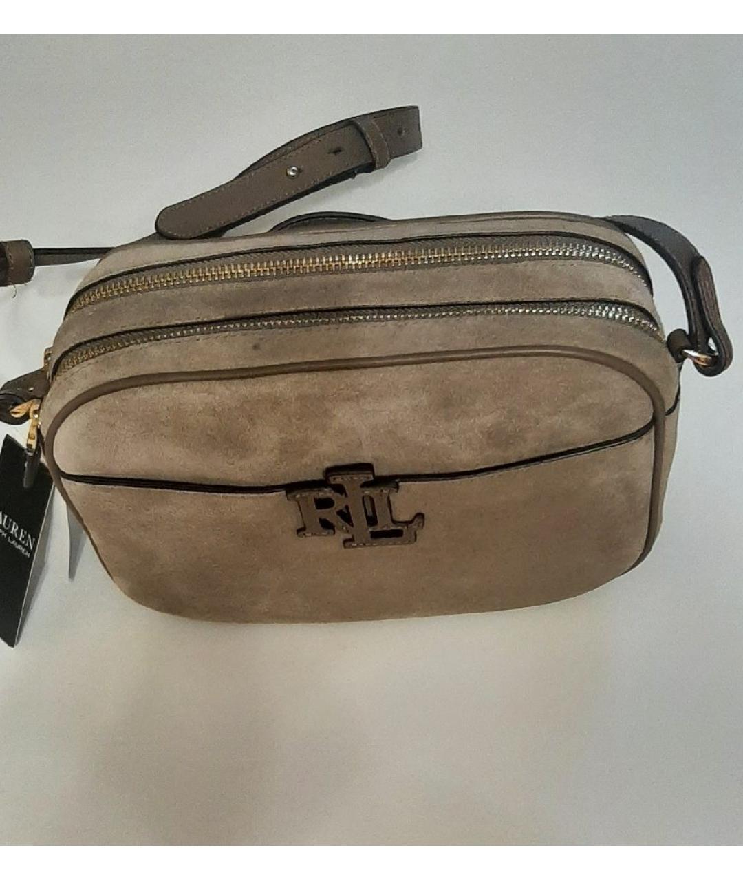 RALPH LAUREN Коричневая замшевая сумка через плечо, фото 2