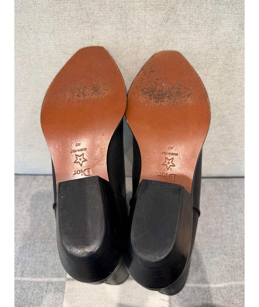 CHRISTIAN DIOR Черные кожаные сапоги, фото 4