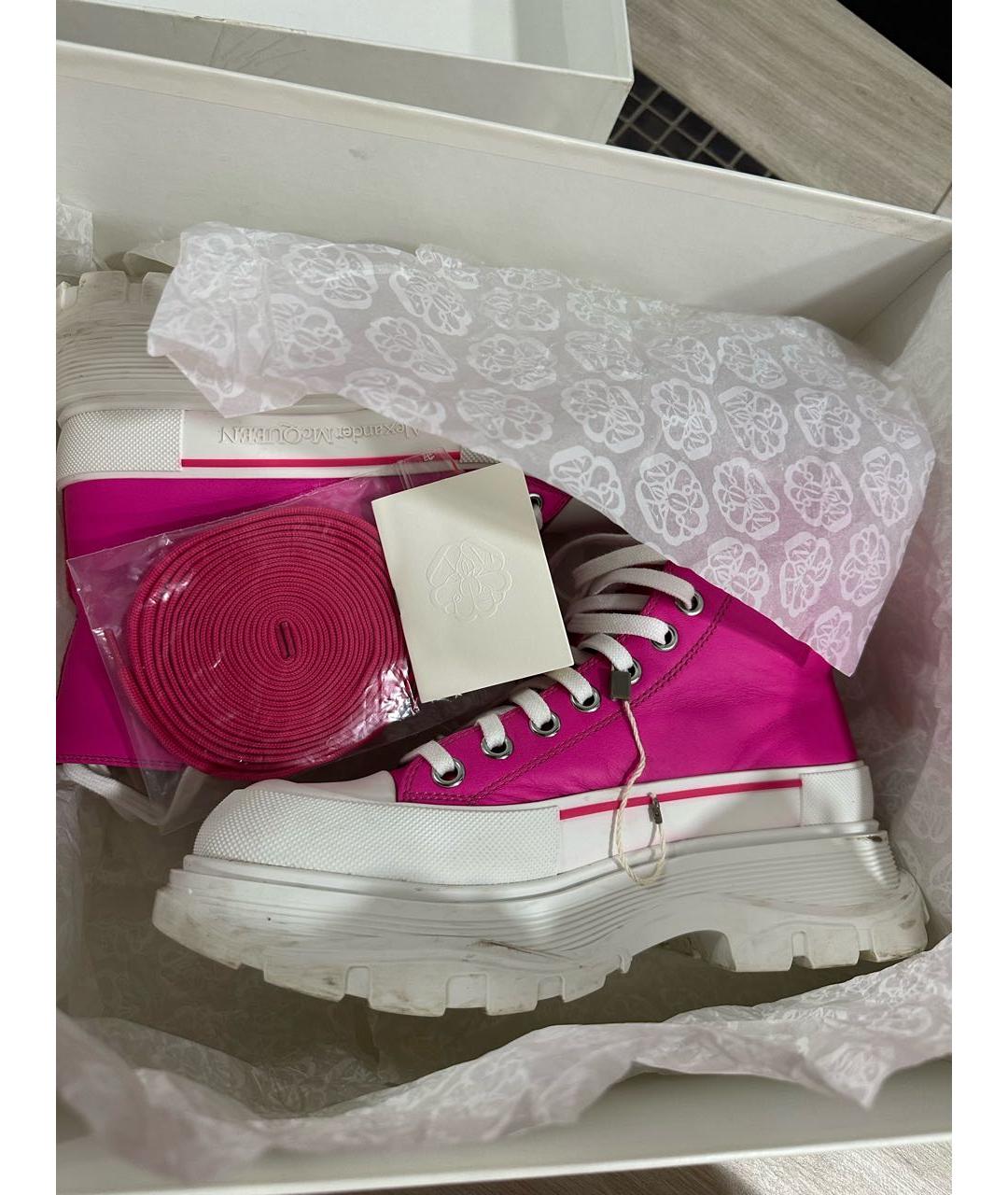ALEXANDER MCQUEEN Фуксия кеды, фото 5