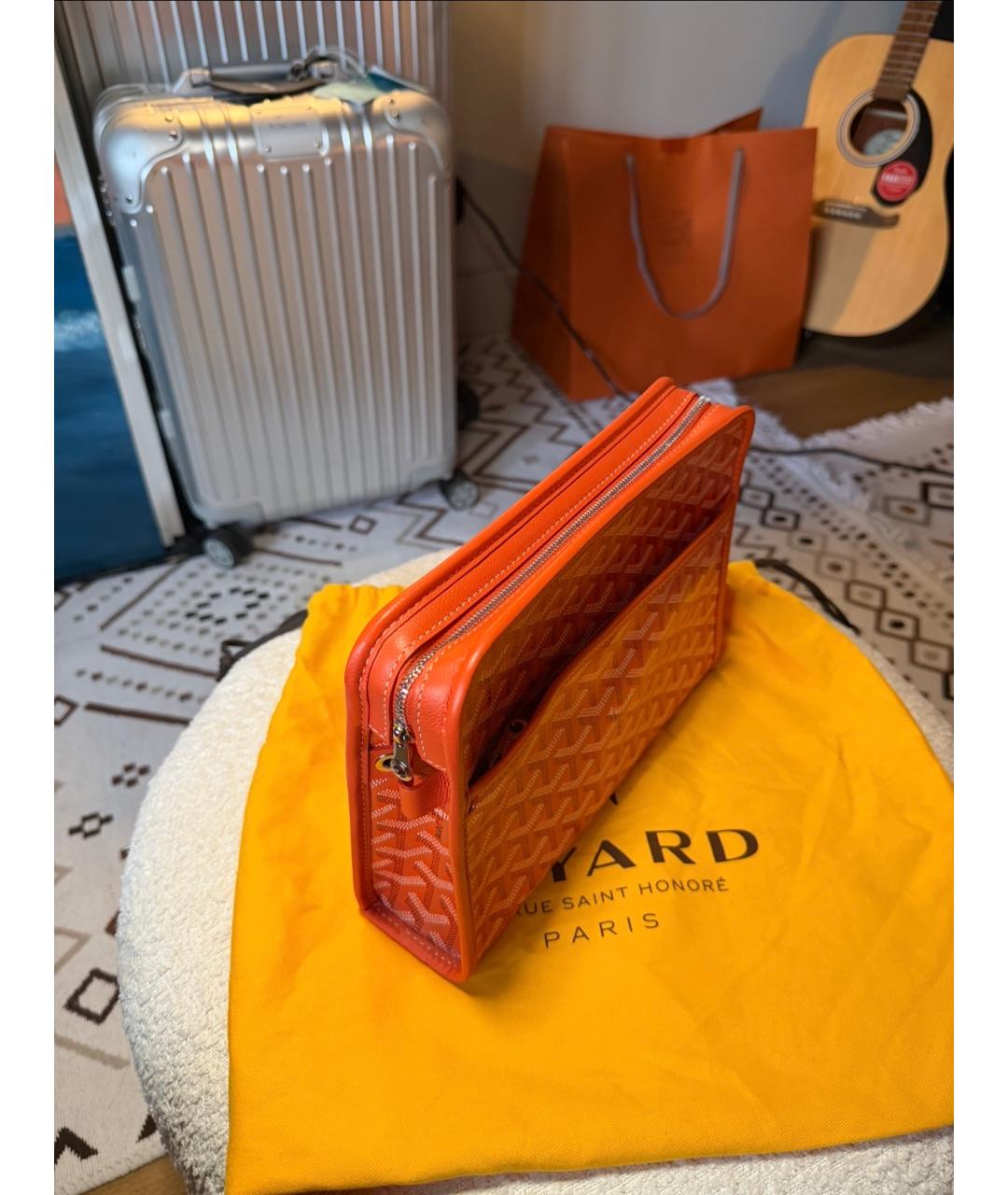 GOYARD Оранжевая барсетка, фото 4