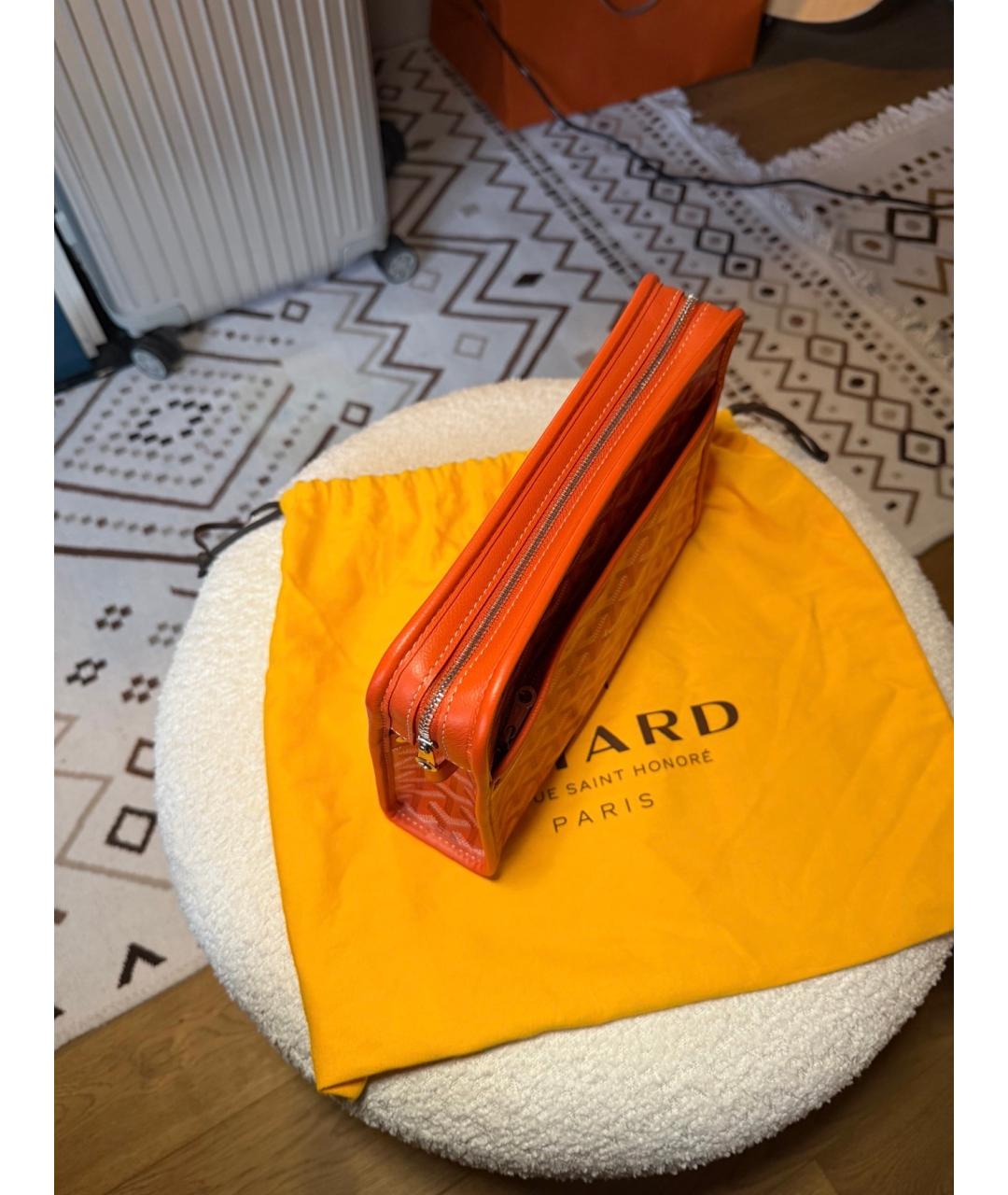 GOYARD Оранжевая барсетка, фото 3