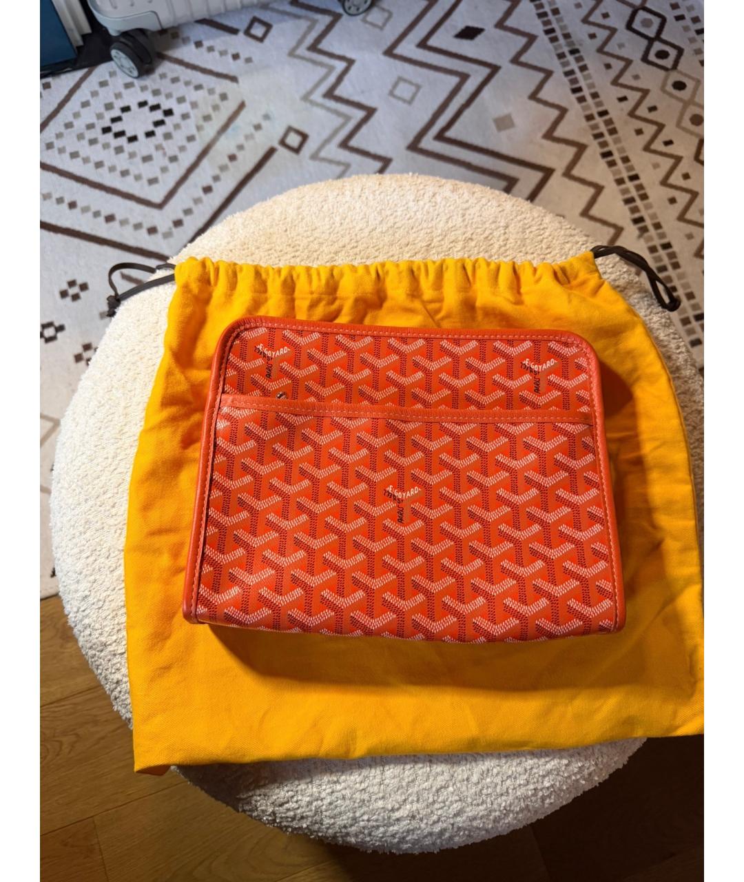 GOYARD Оранжевая барсетка, фото 6