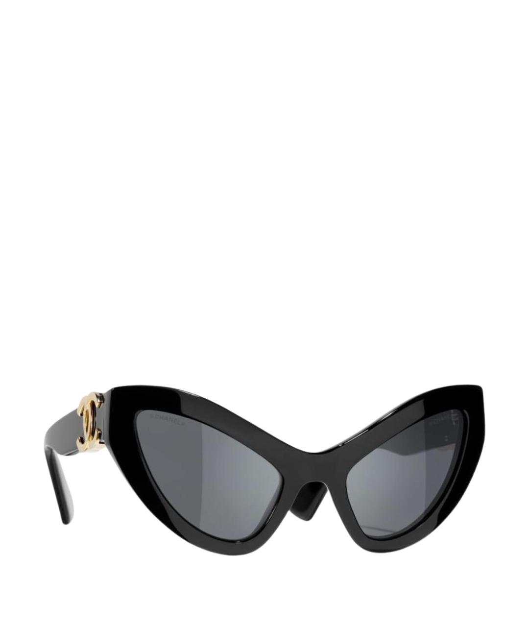 CHANEL Черные пластиковые солнцезащитные очки, фото 1