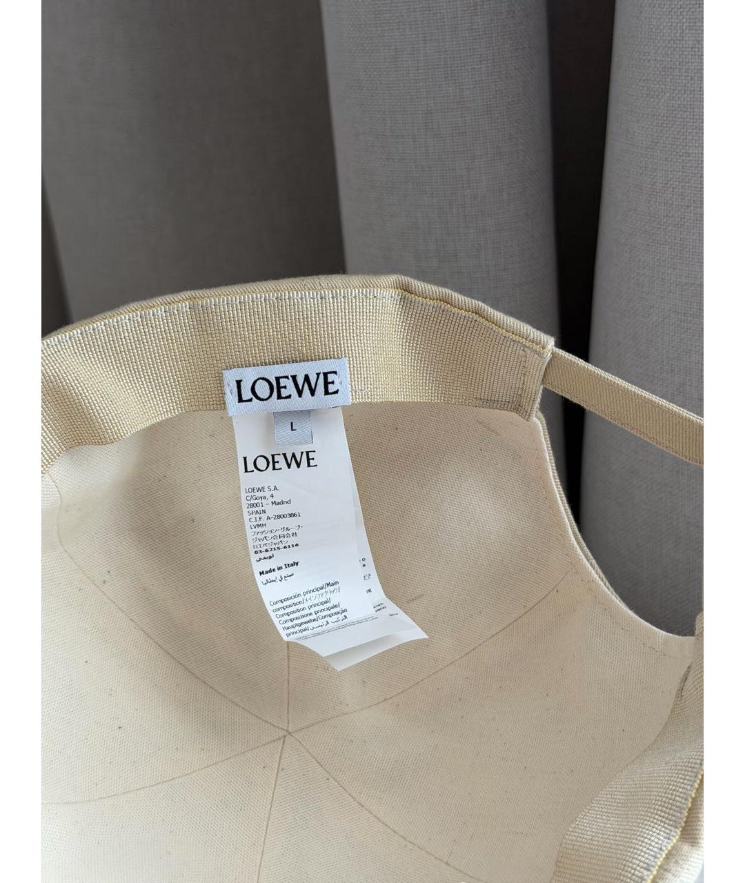 LOEWE Бежевая хлопковая кепка/бейсболка, фото 4