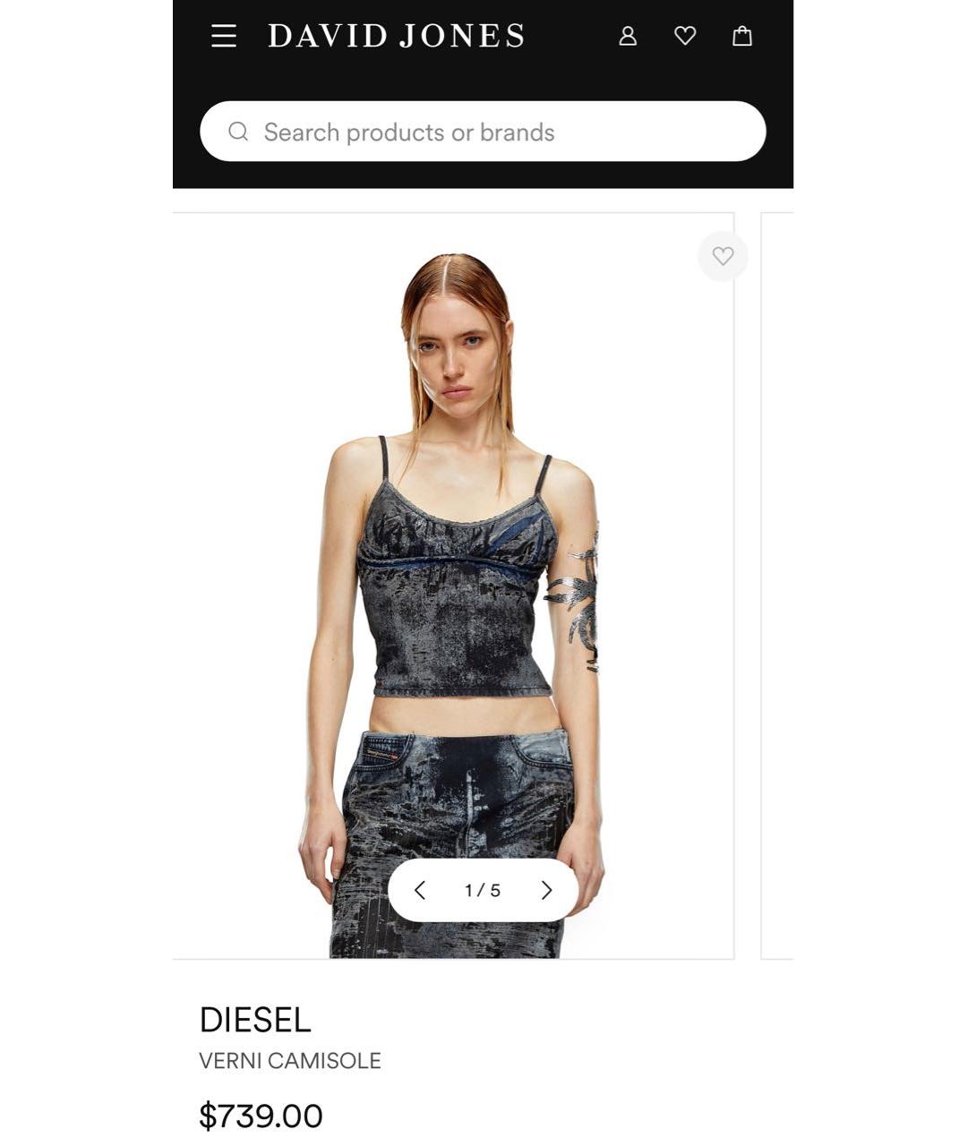 DIESEL Черная хлопковая майка, фото 5