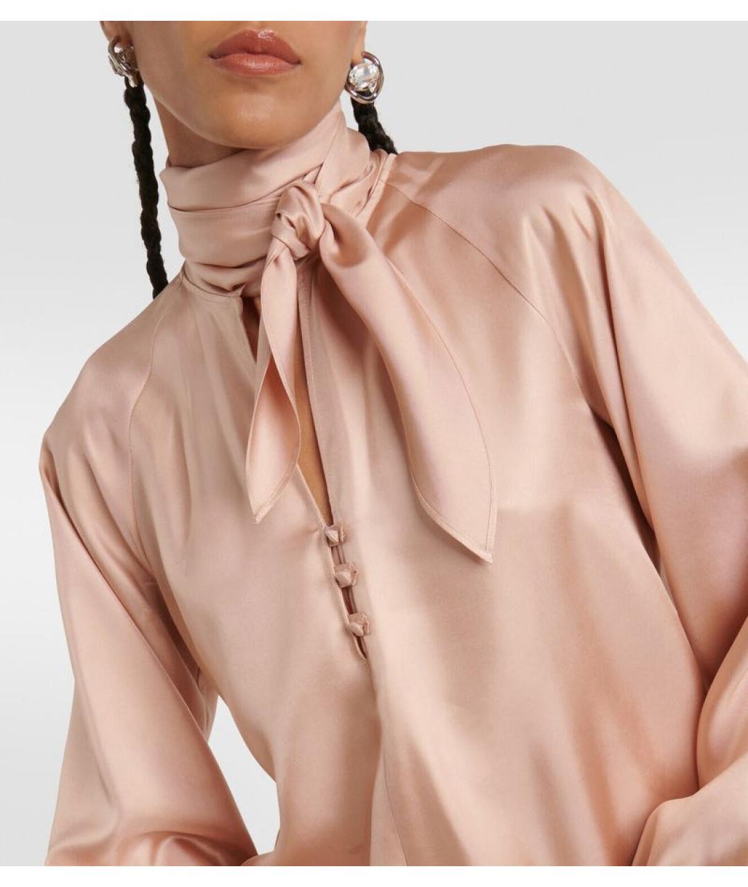 MAX MARA Бежевая шелковая блузы, фото 2