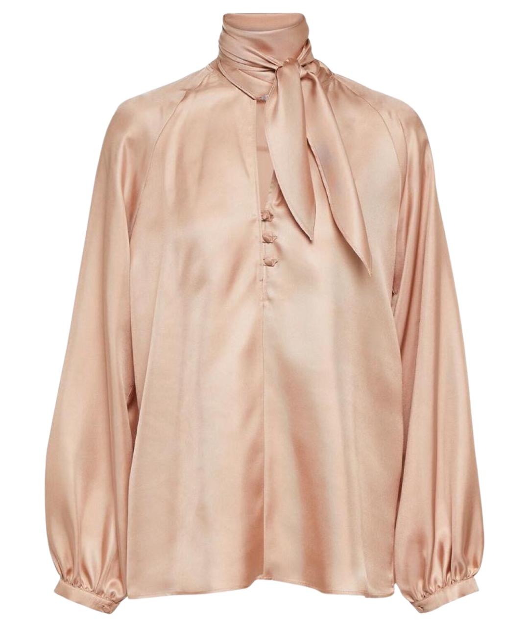 MAX MARA Бежевая шелковая блузы, фото 1