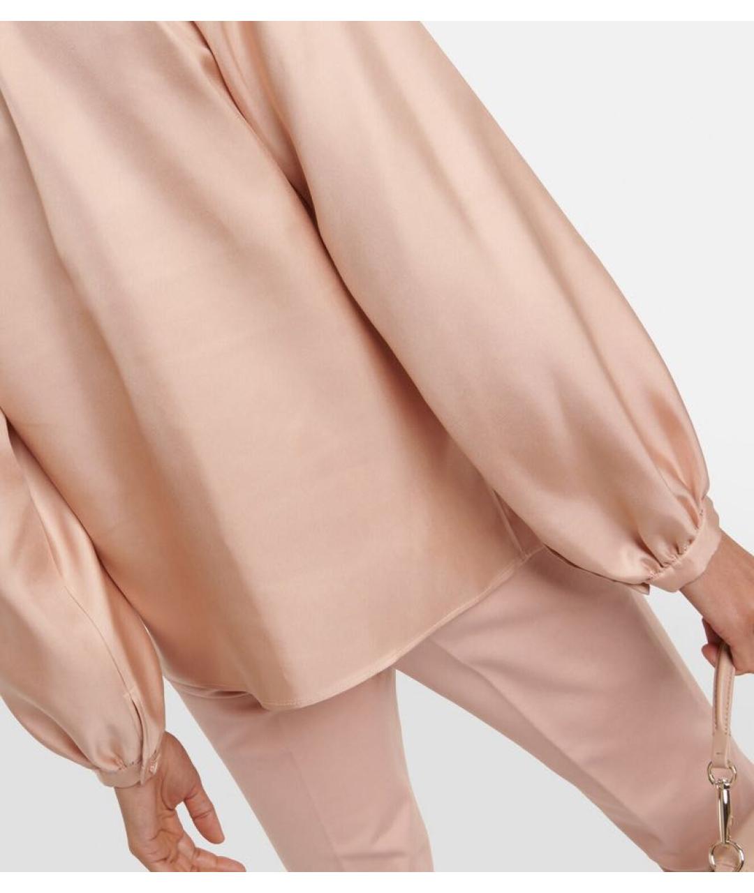 MAX MARA Бежевая шелковая блузы, фото 4