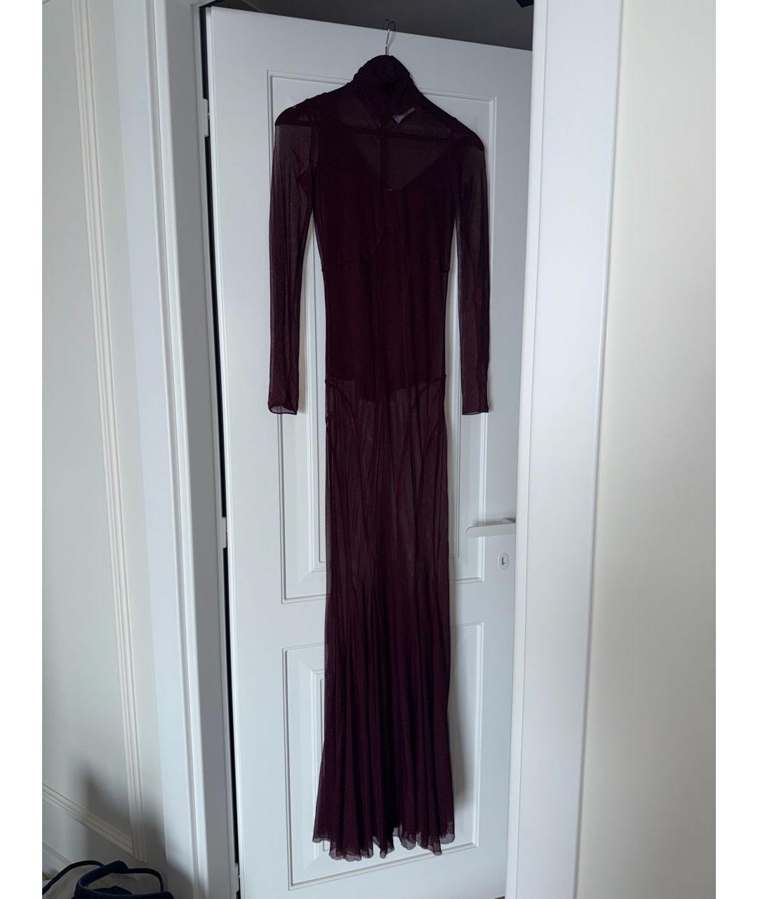ELISABETTA FRANCHI Бордовое сетчатое вечернее платье, фото 2