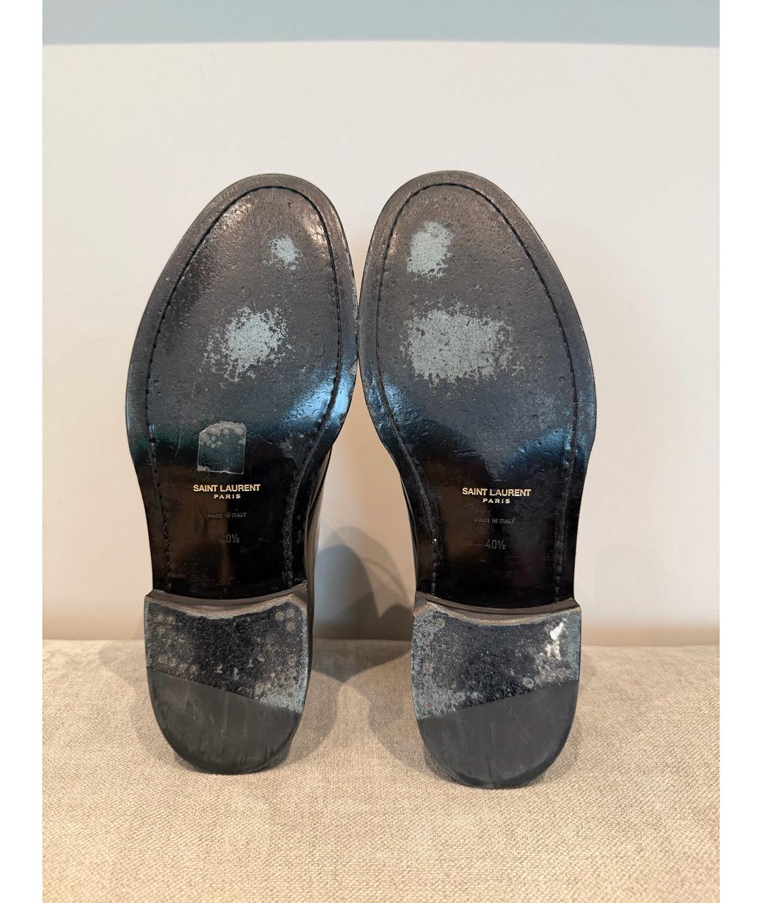 SAINT LAURENT Черные ботинки из лакированной кожи, фото 5