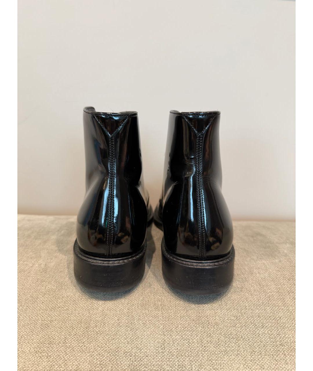 SAINT LAURENT Черные ботинки из лакированной кожи, фото 4
