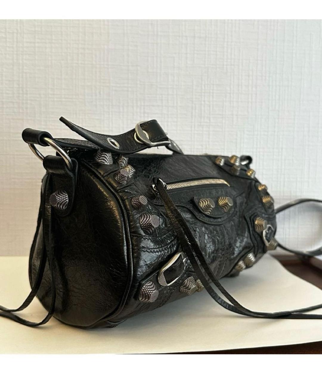 BALENCIAGA Черная кожаная сумка через плечо, фото 2