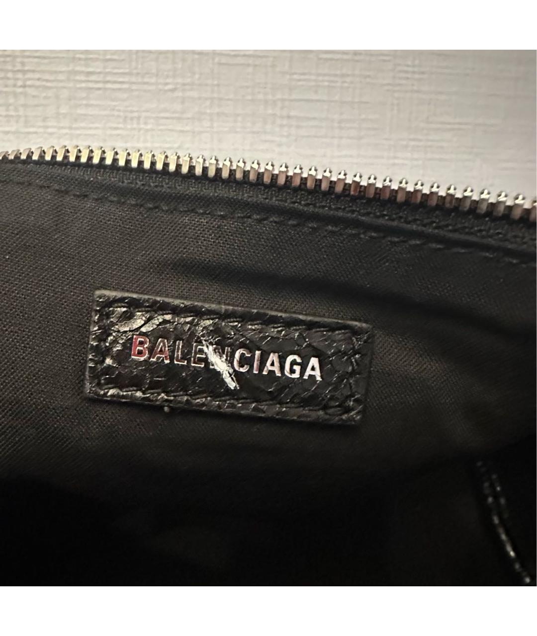 BALENCIAGA Черная кожаная сумка через плечо, фото 6