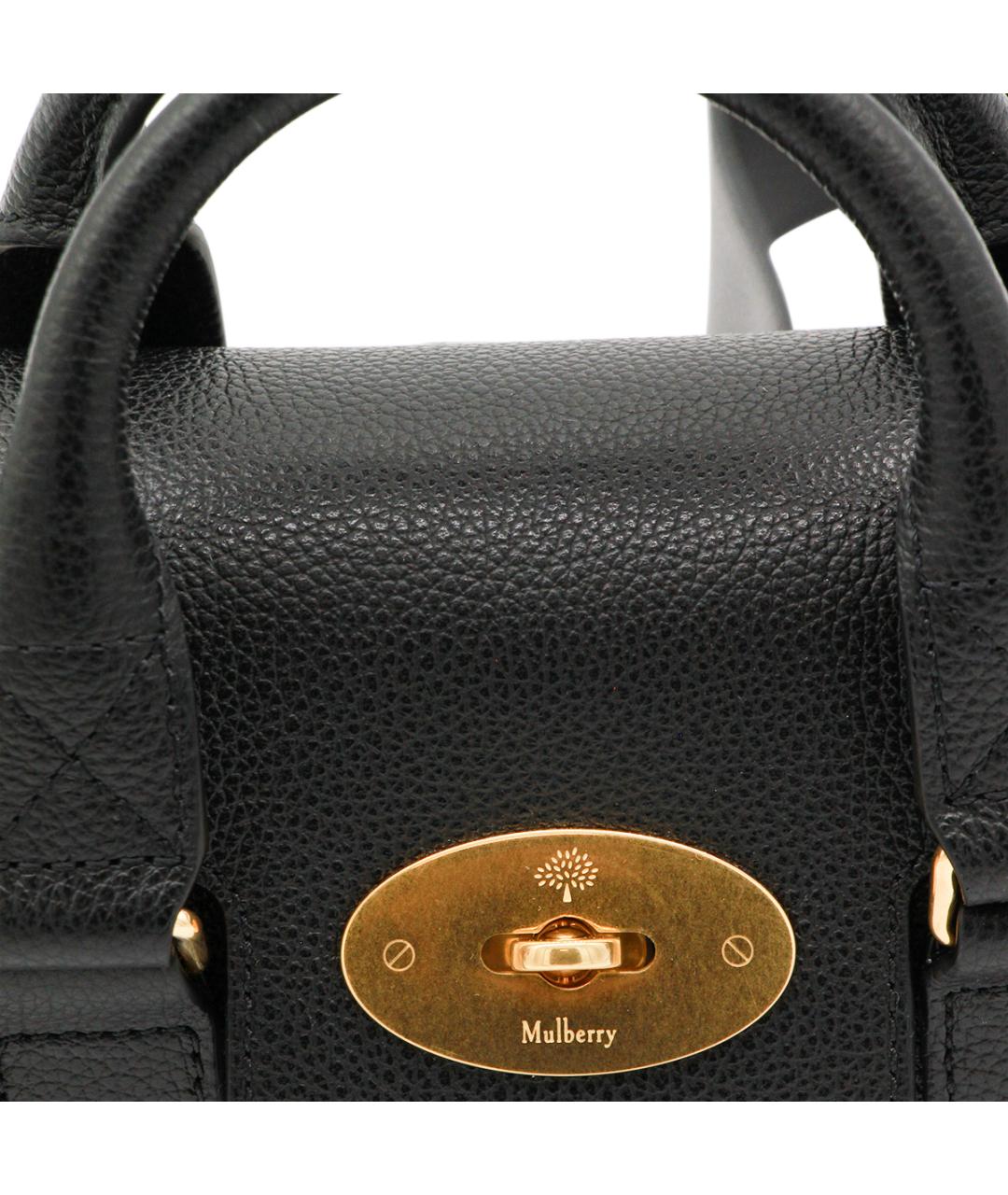 MULBERRY Черная кожаная сумка тоут, фото 7