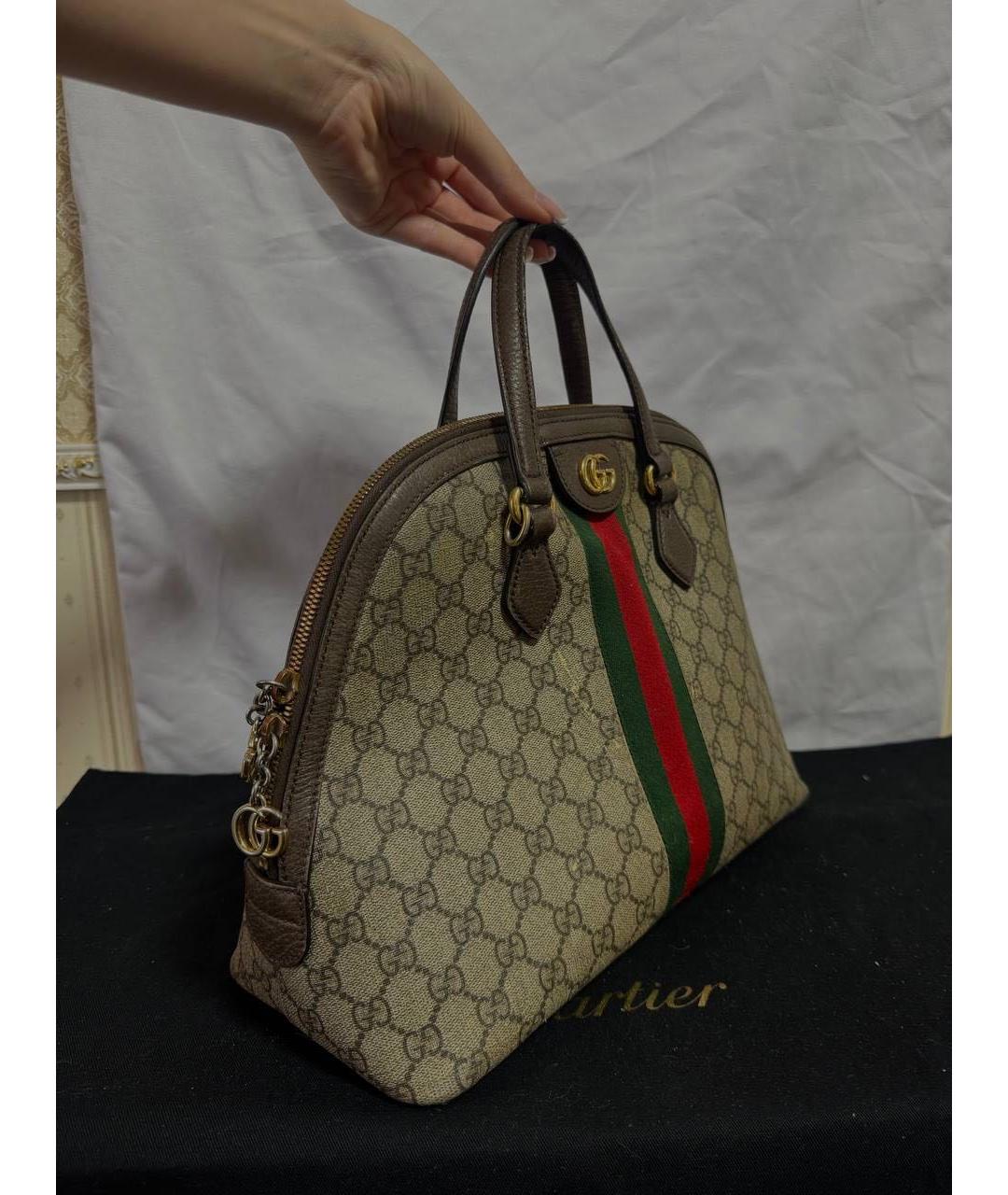 GUCCI Бежевая сумка с короткими ручками, фото 2