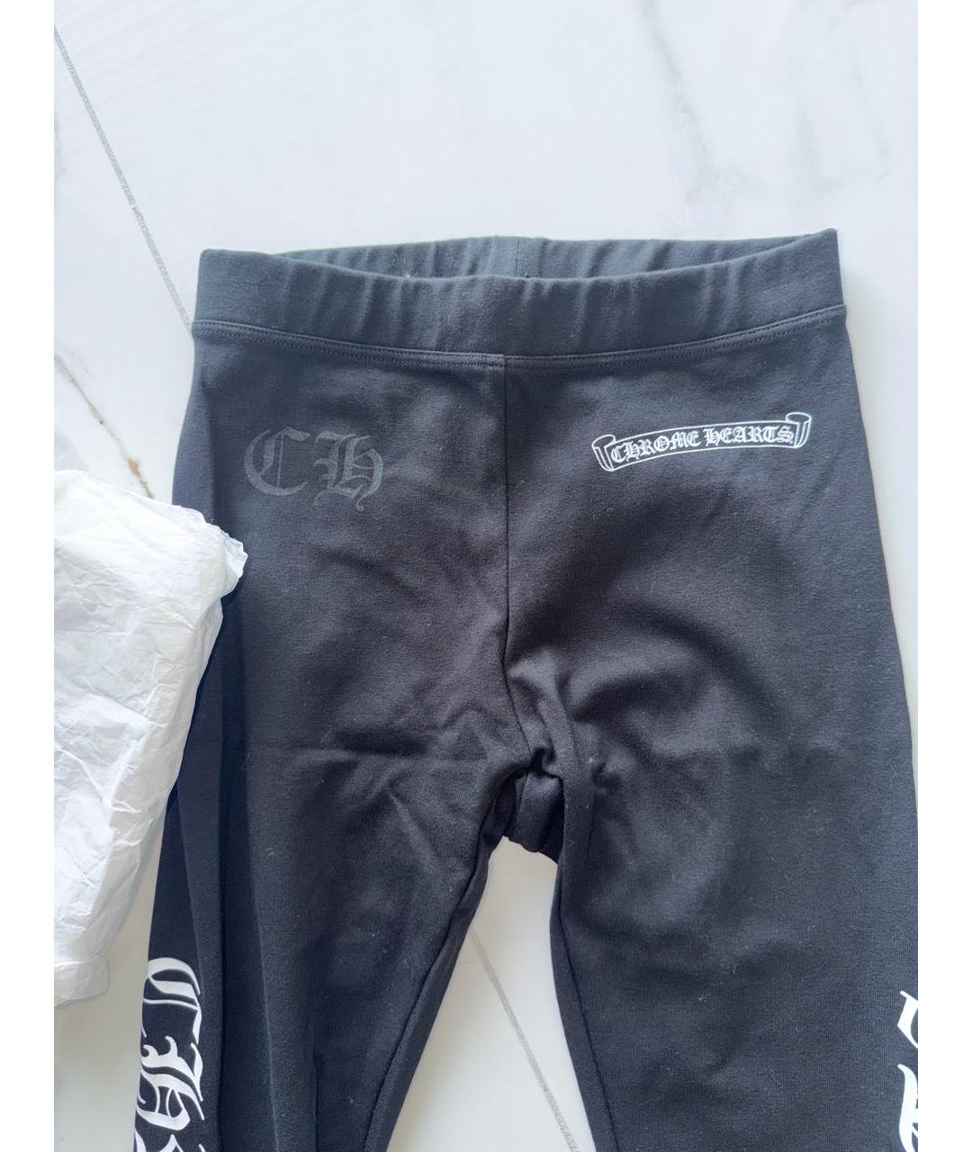 CHROME HEARTS Черные хлопковые капри, фото 3