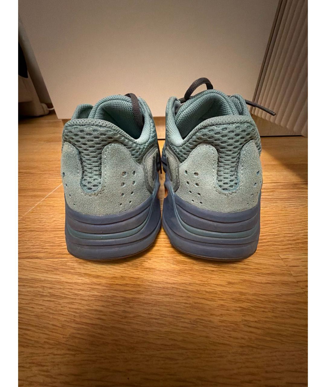 ADIDAS YEEZY Бирюзовые замшевые низкие кроссовки / кеды, фото 4