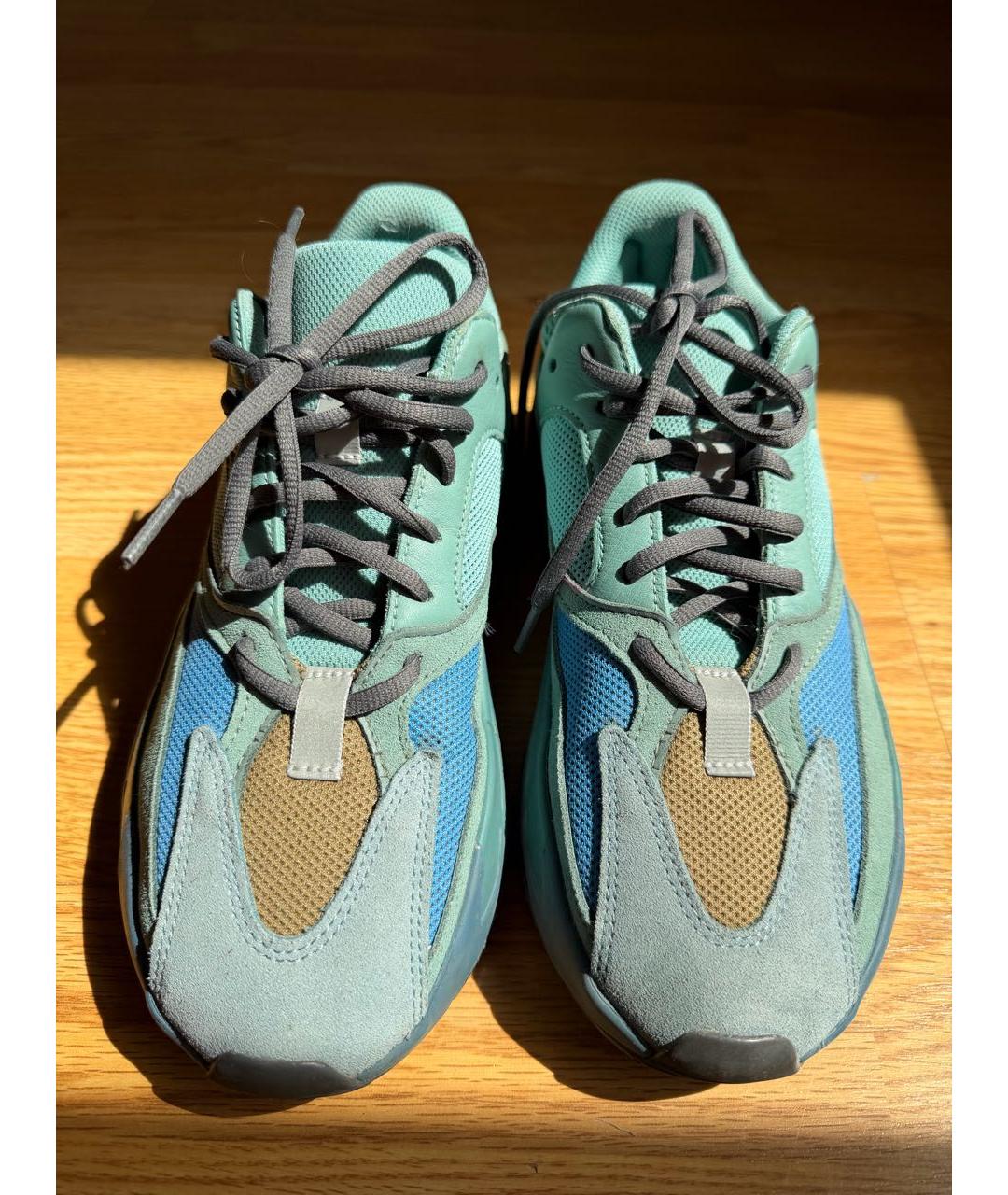ADIDAS YEEZY Бирюзовые замшевые низкие кроссовки / кеды, фото 2