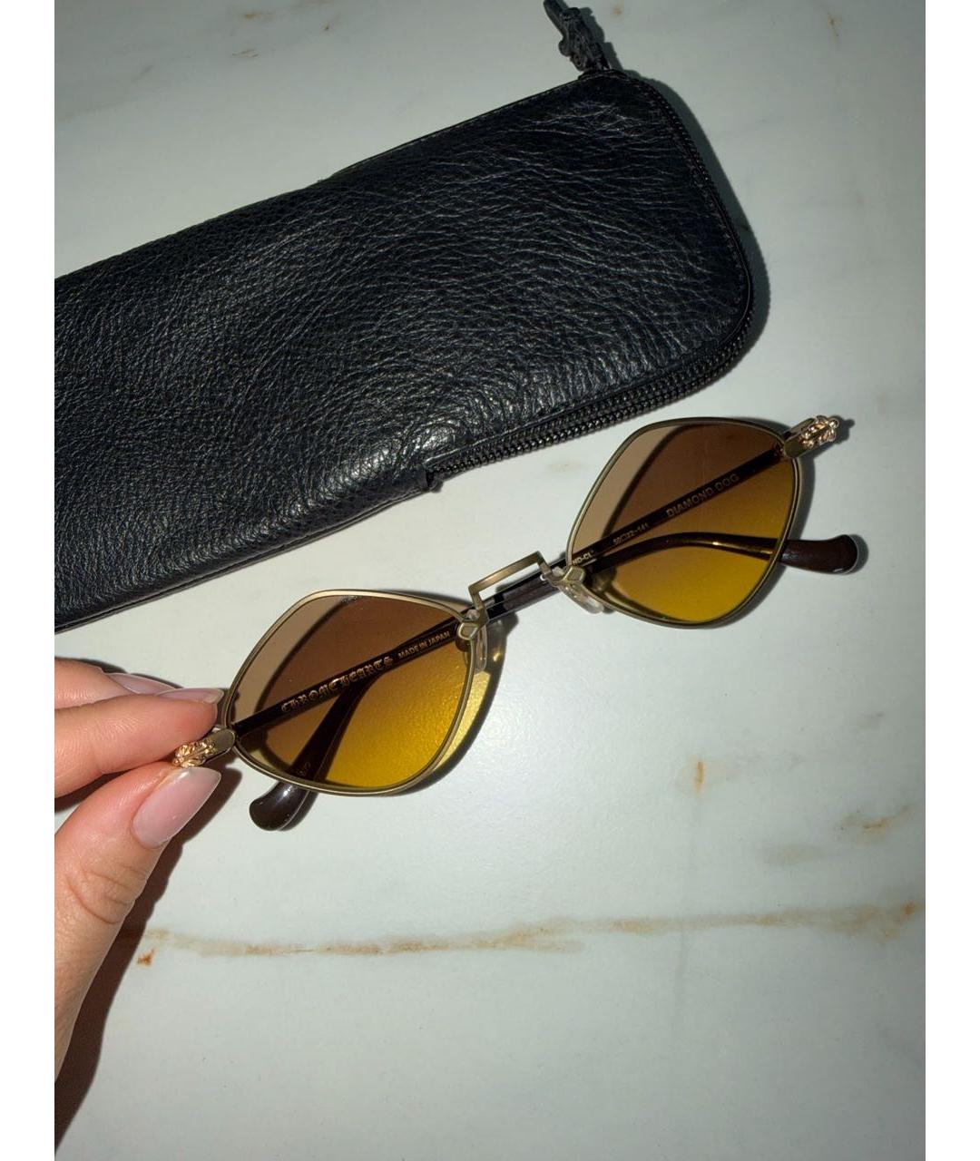 CHROME HEARTS Золотые металлические солнцезащитные очки, фото 5