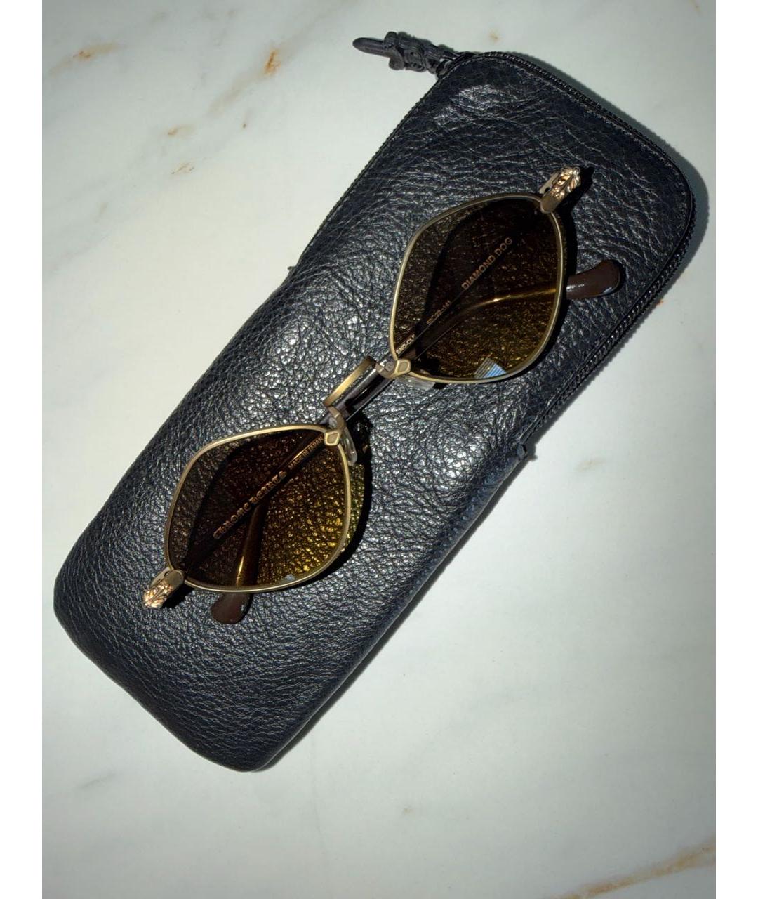 CHROME HEARTS Золотые металлические солнцезащитные очки, фото 4