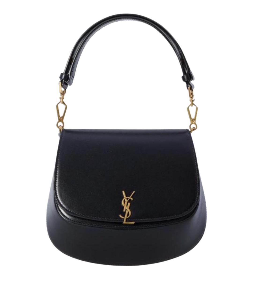 SAINT LAURENT Черная кожаная сумка с короткими ручками, фото 1
