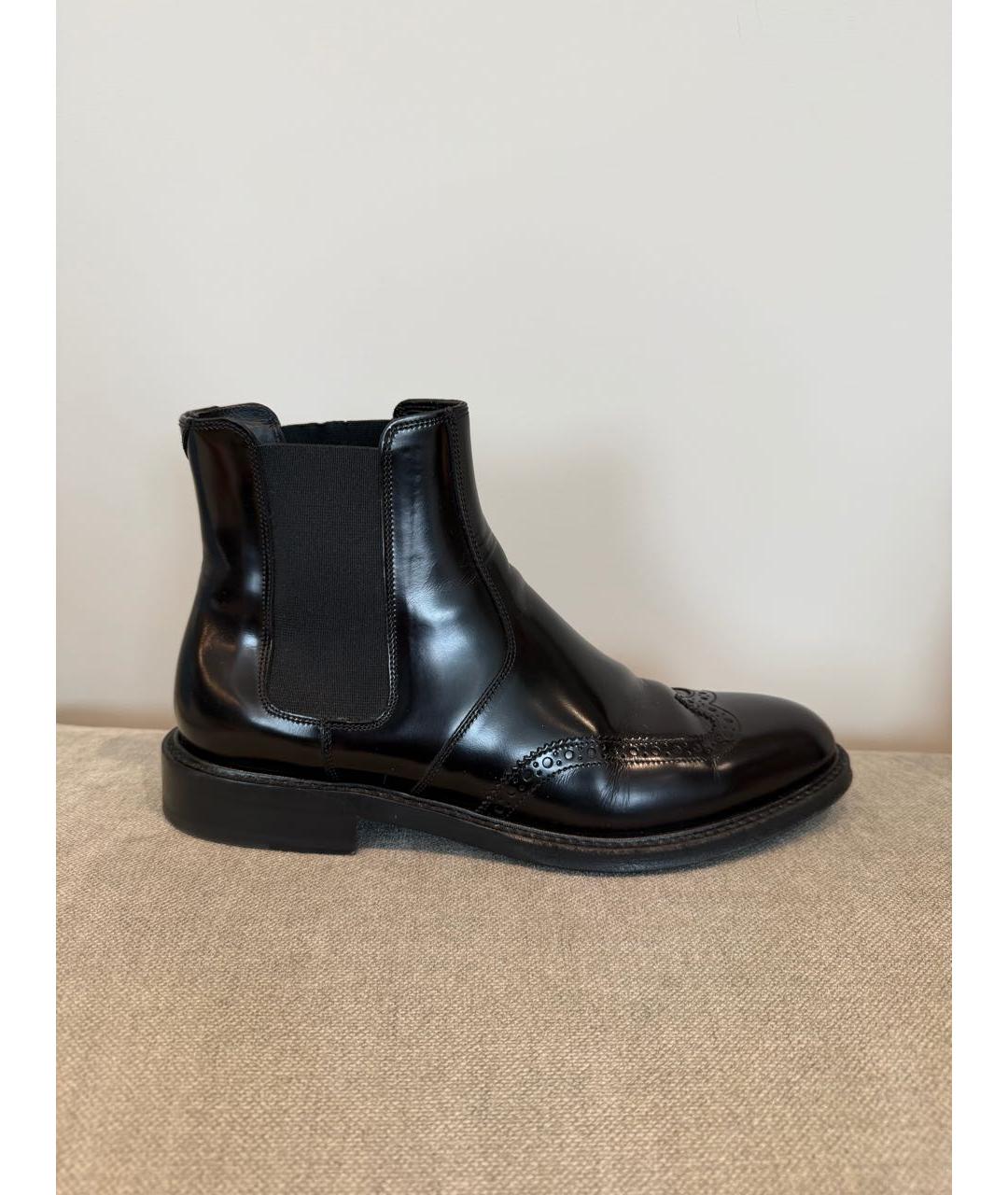SAINT LAURENT Черные полусапоги из лакированной кожи, фото 7