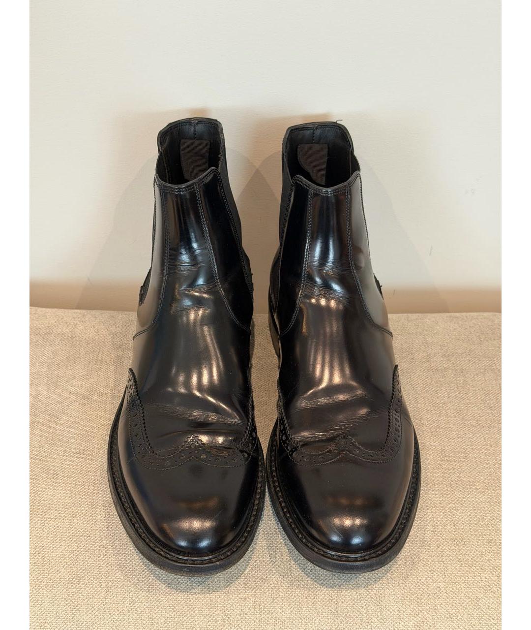SAINT LAURENT Черные полусапоги из лакированной кожи, фото 2