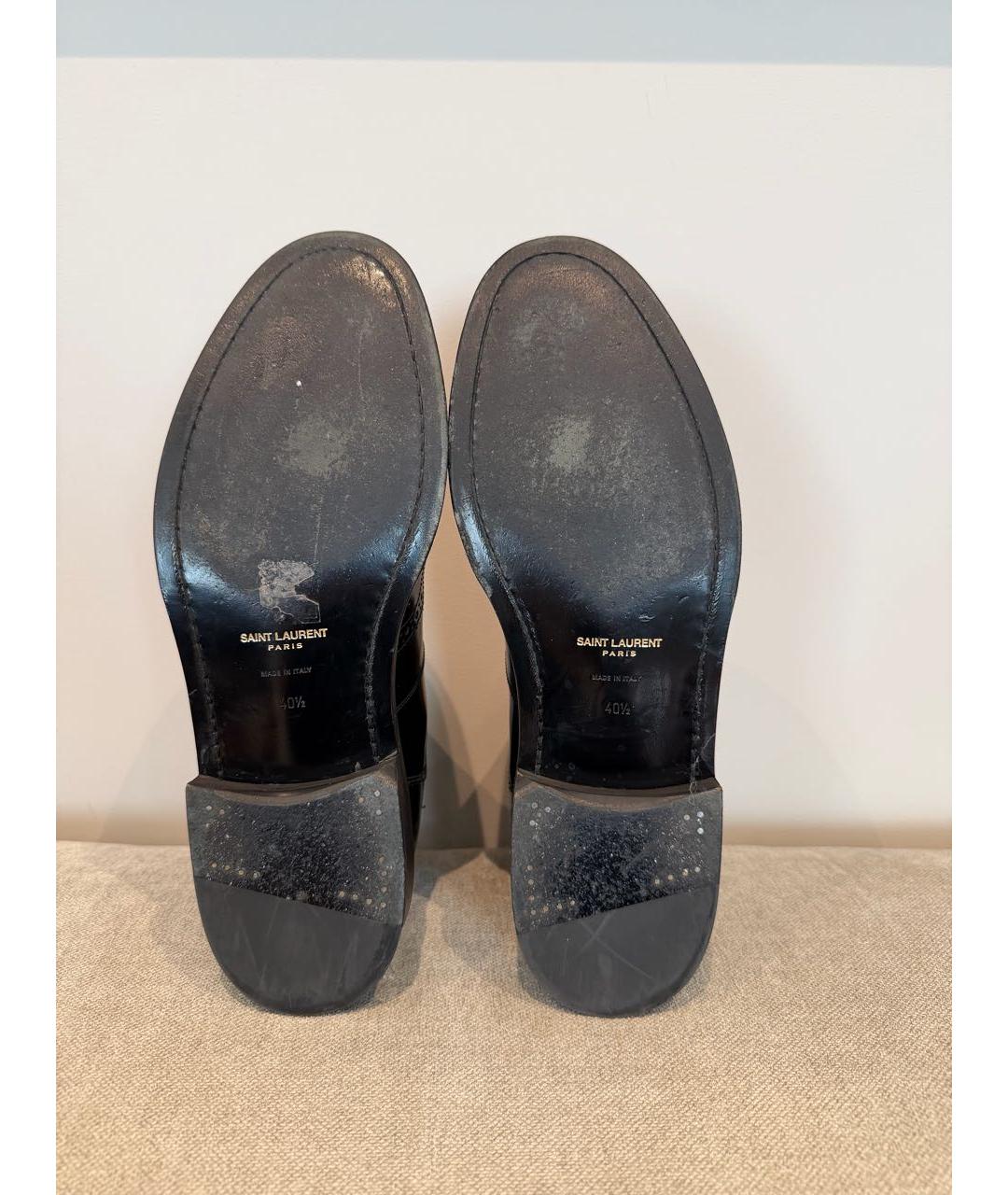 SAINT LAURENT Черные полусапоги из лакированной кожи, фото 5