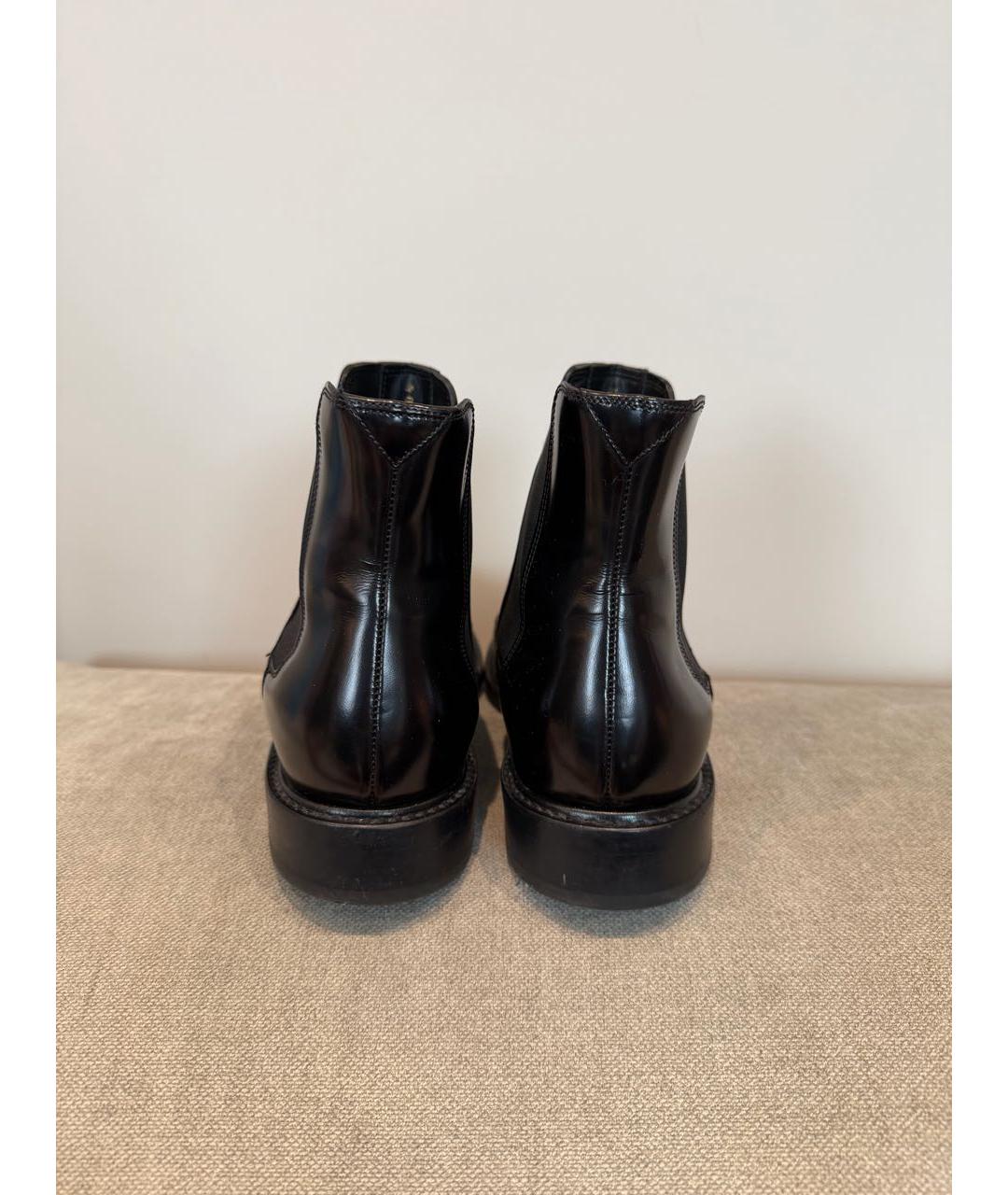 SAINT LAURENT Черные полусапоги из лакированной кожи, фото 4
