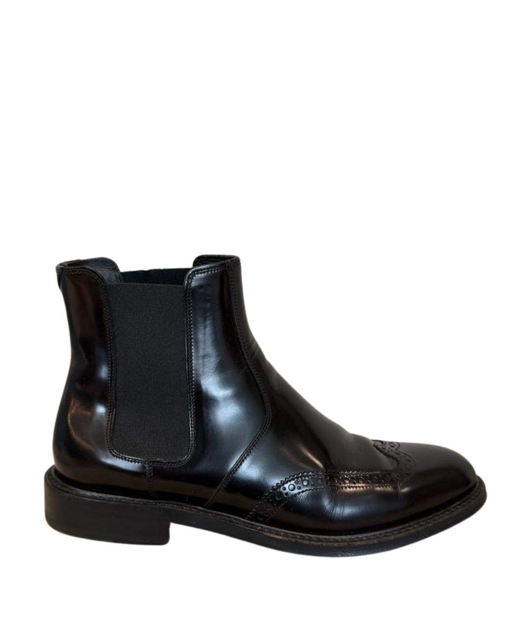 SAINT LAURENT Черные полусапоги из лакированной кожи, фото 1