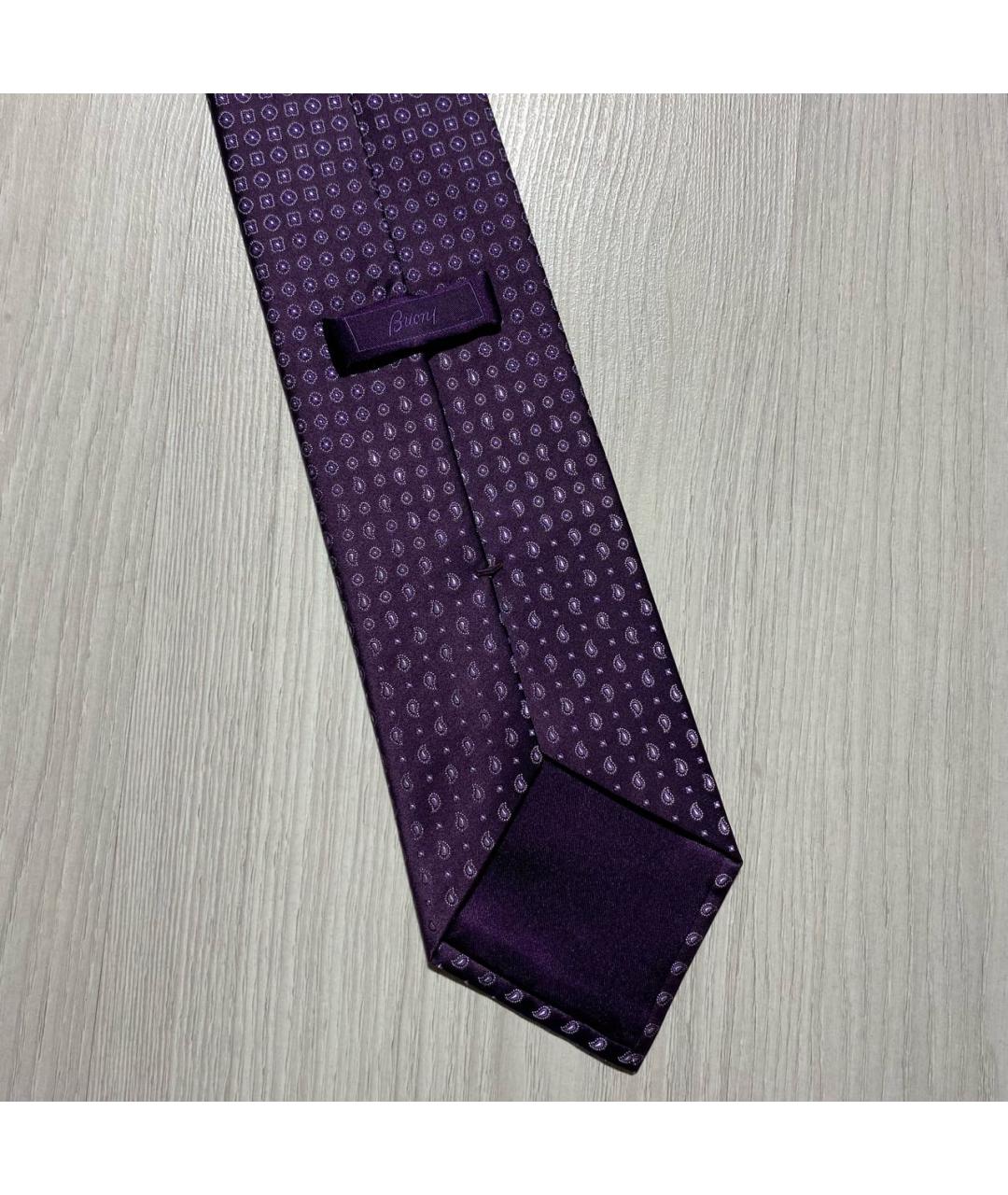 BRIONI Фиолетовый шелковый галстук, фото 3