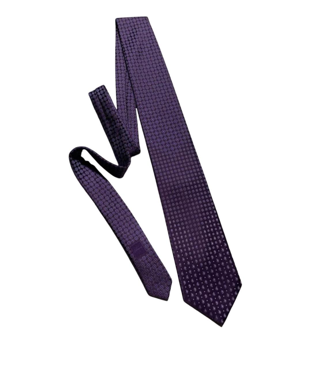BRIONI Фиолетовый шелковый галстук, фото 1