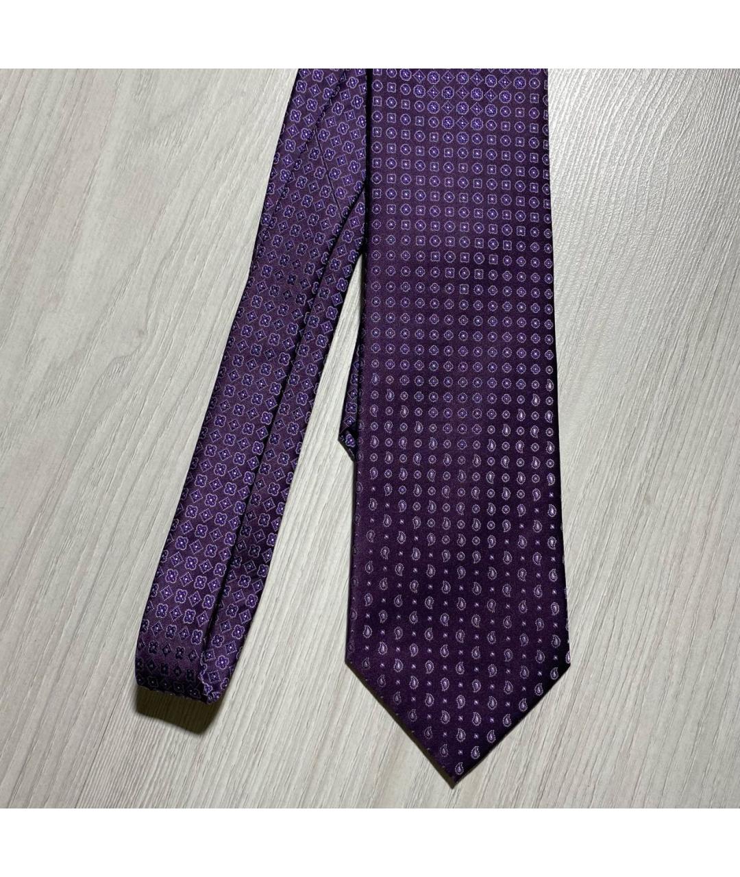 BRIONI Фиолетовый шелковый галстук, фото 6