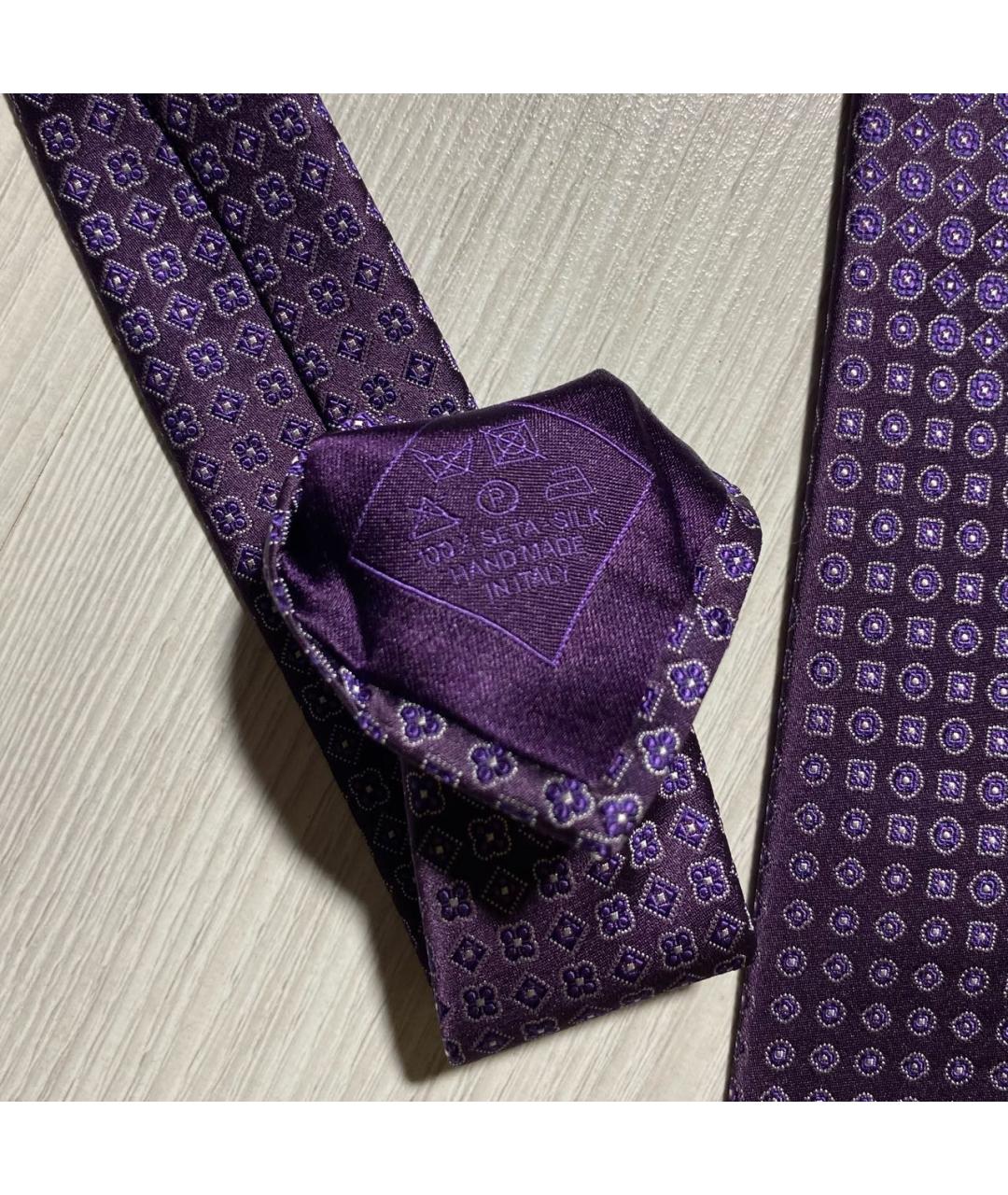 BRIONI Фиолетовый шелковый галстук, фото 5
