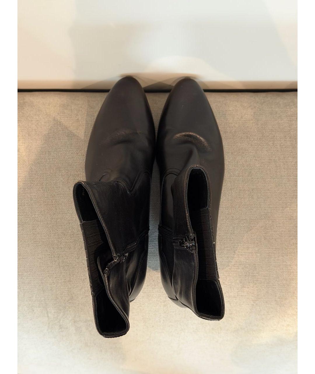 SAINT LAURENT Черные кожаные полусапоги, фото 3