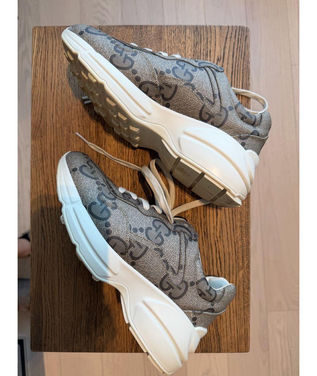 GUCCI Бежевые кеды, фото 4