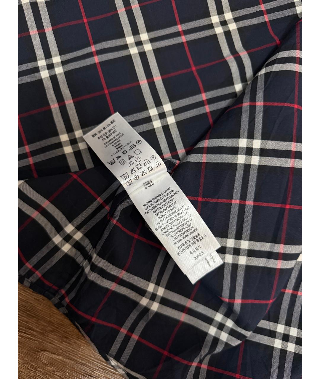 BURBERRY Темно-синяя хлопковая кэжуал рубашка, фото 6