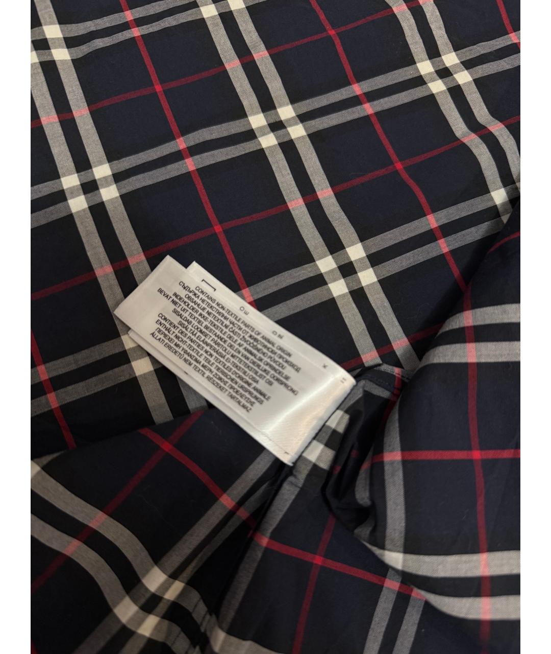 BURBERRY Темно-синяя хлопковая кэжуал рубашка, фото 9