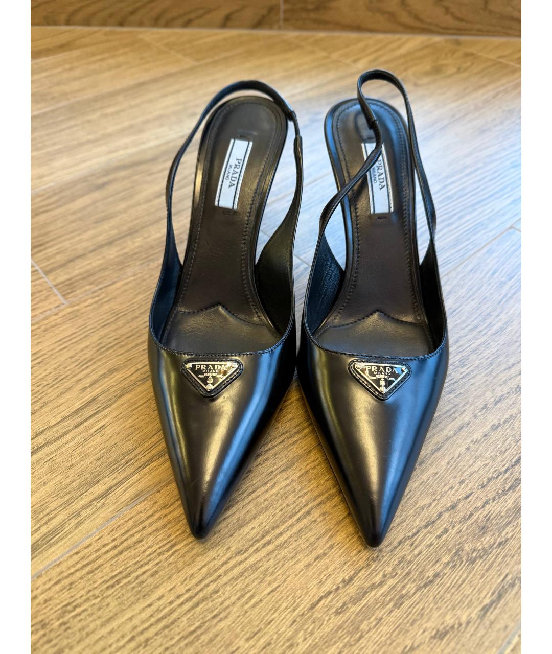 PRADA Черные кожаные туфли, фото 2