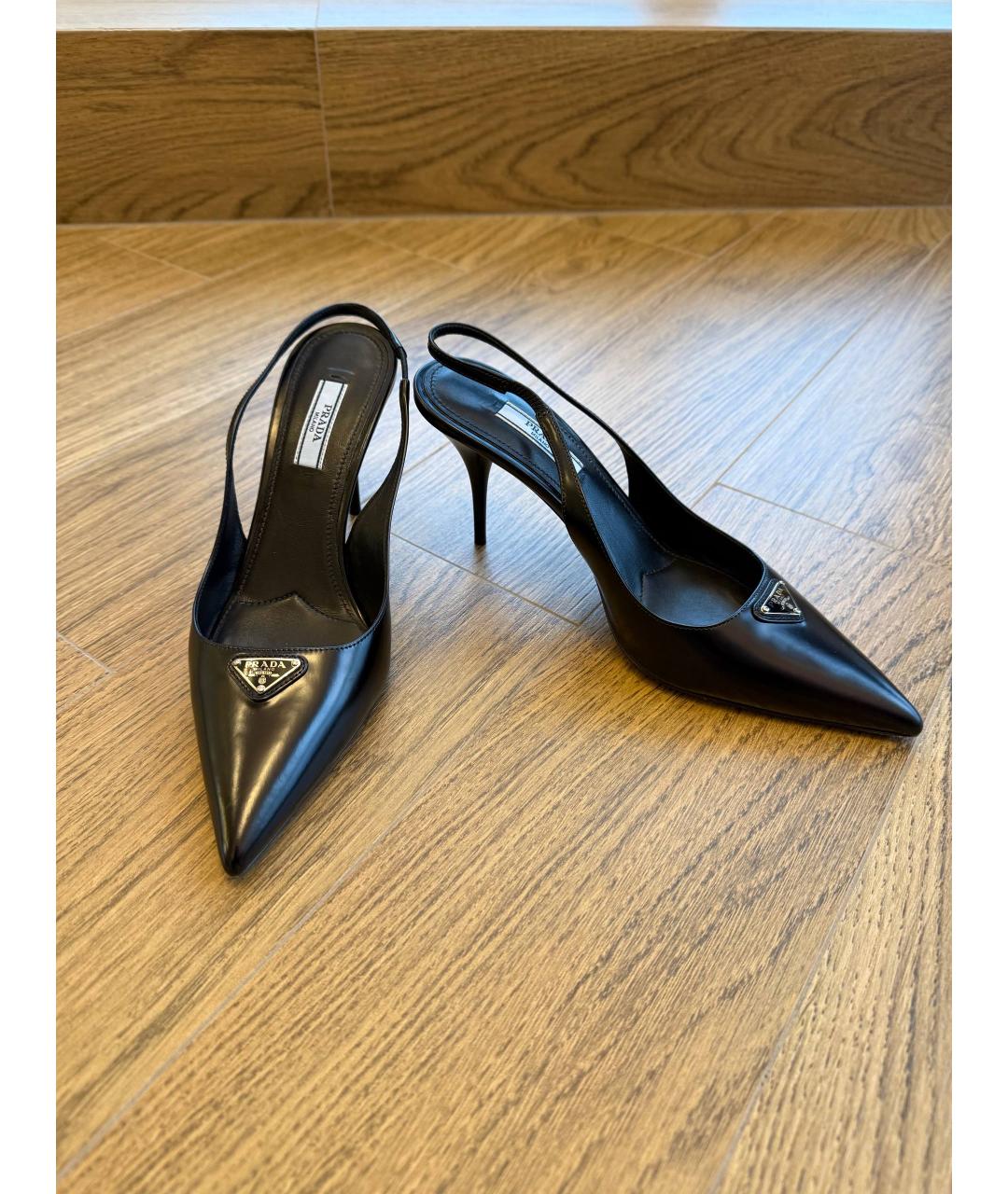 PRADA Черные кожаные туфли, фото 6