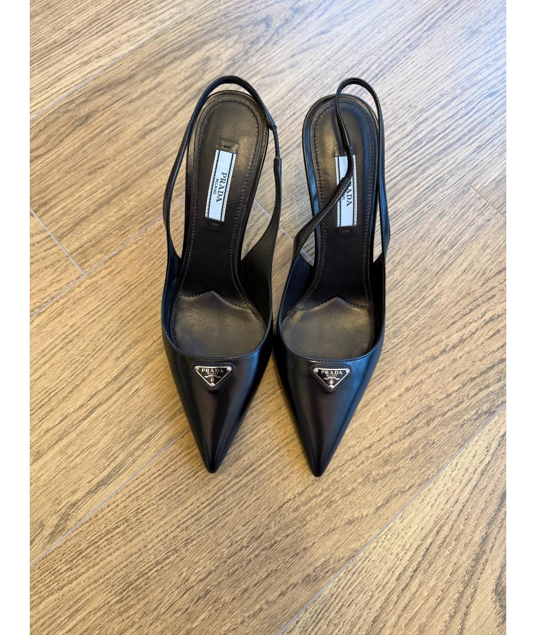 PRADA Черные кожаные туфли, фото 3