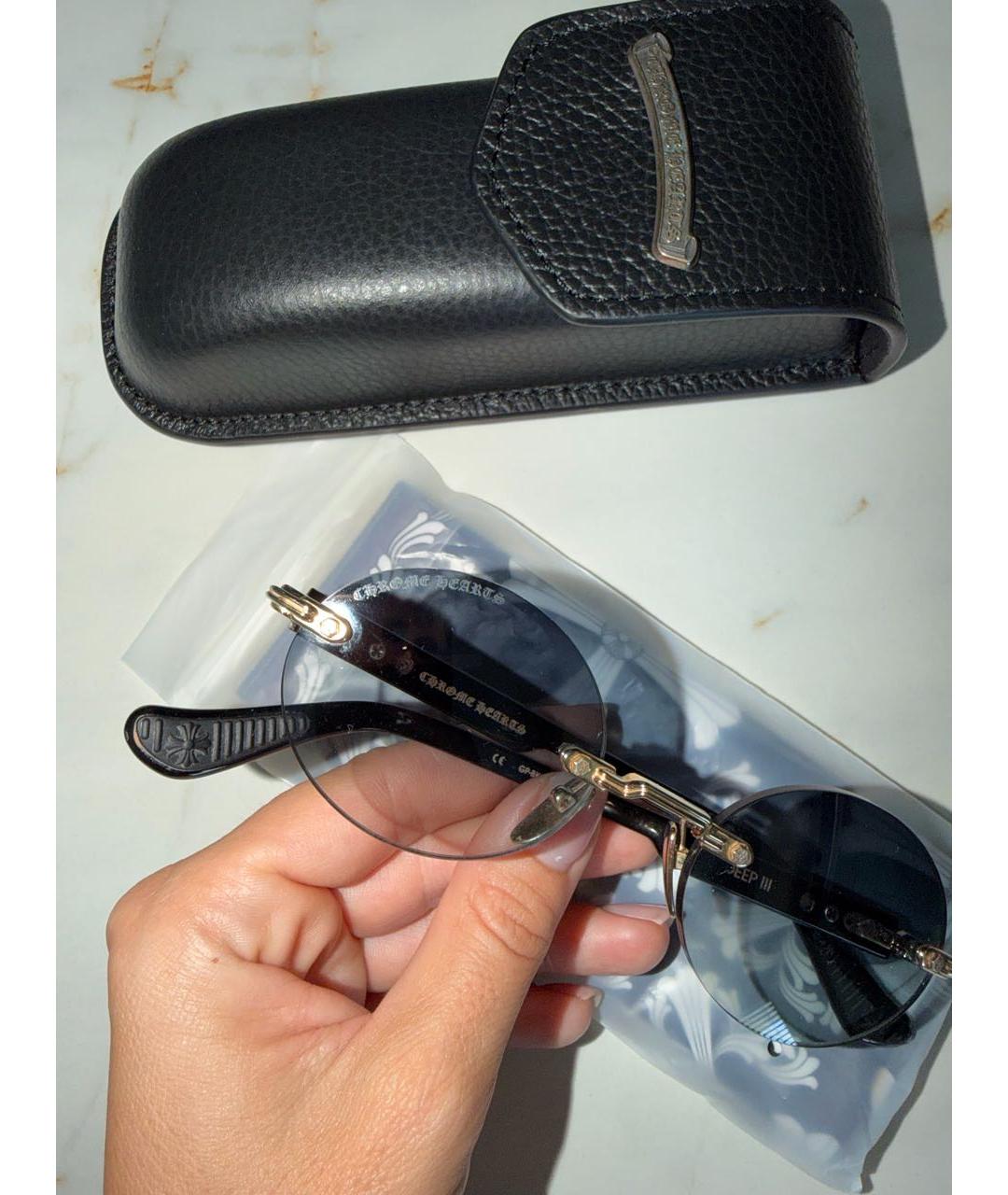 CHROME HEARTS Коричневые деревянные солнцезащитные очки, фото 3