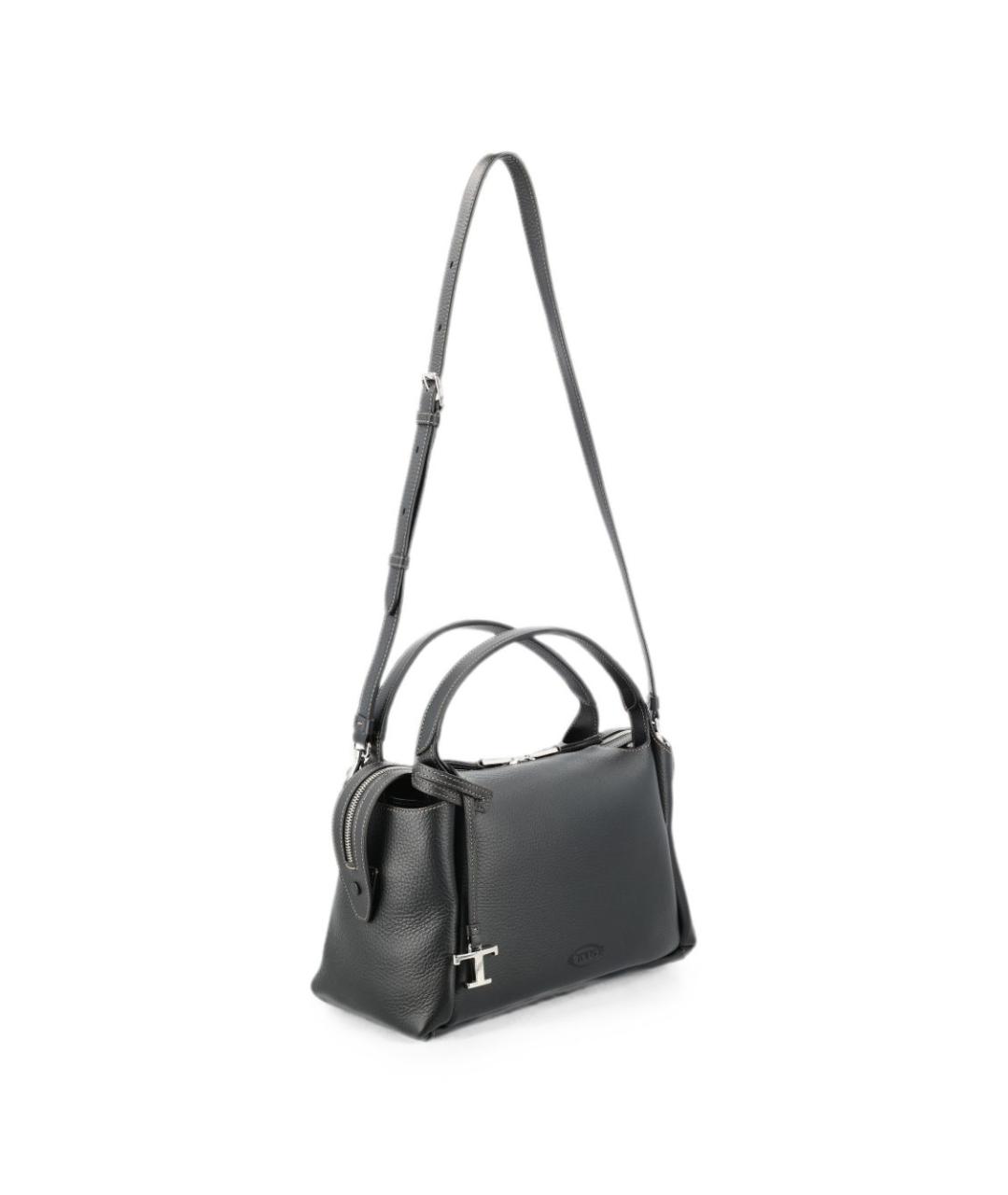 TOD'S Черная кожаная сумка тоут, фото 2