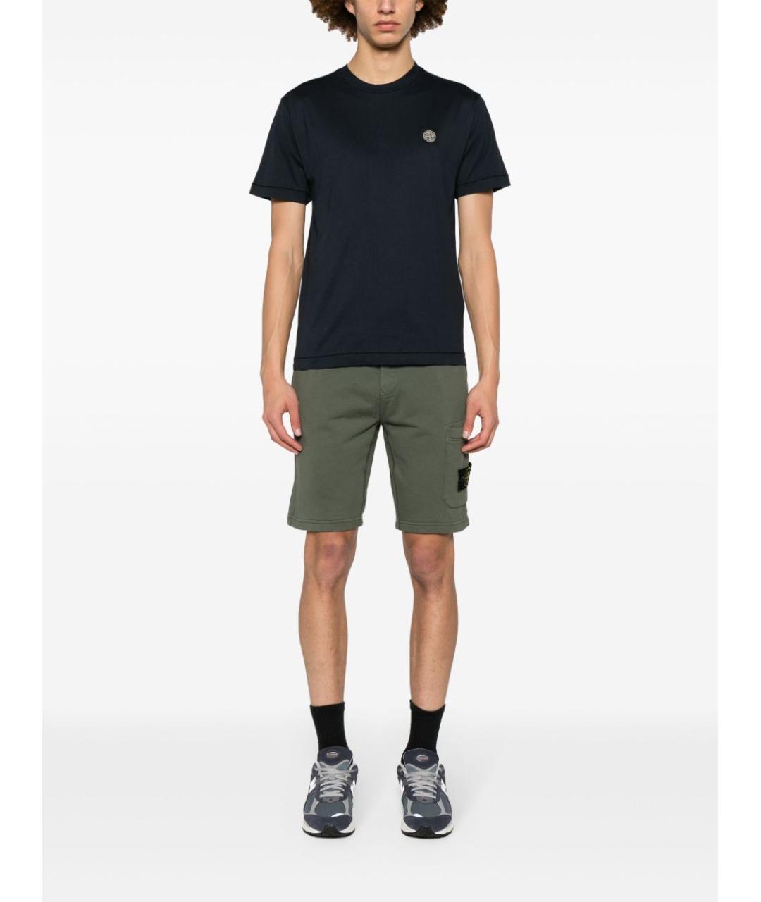 STONE ISLAND Синяя хлопковая футболка, фото 4