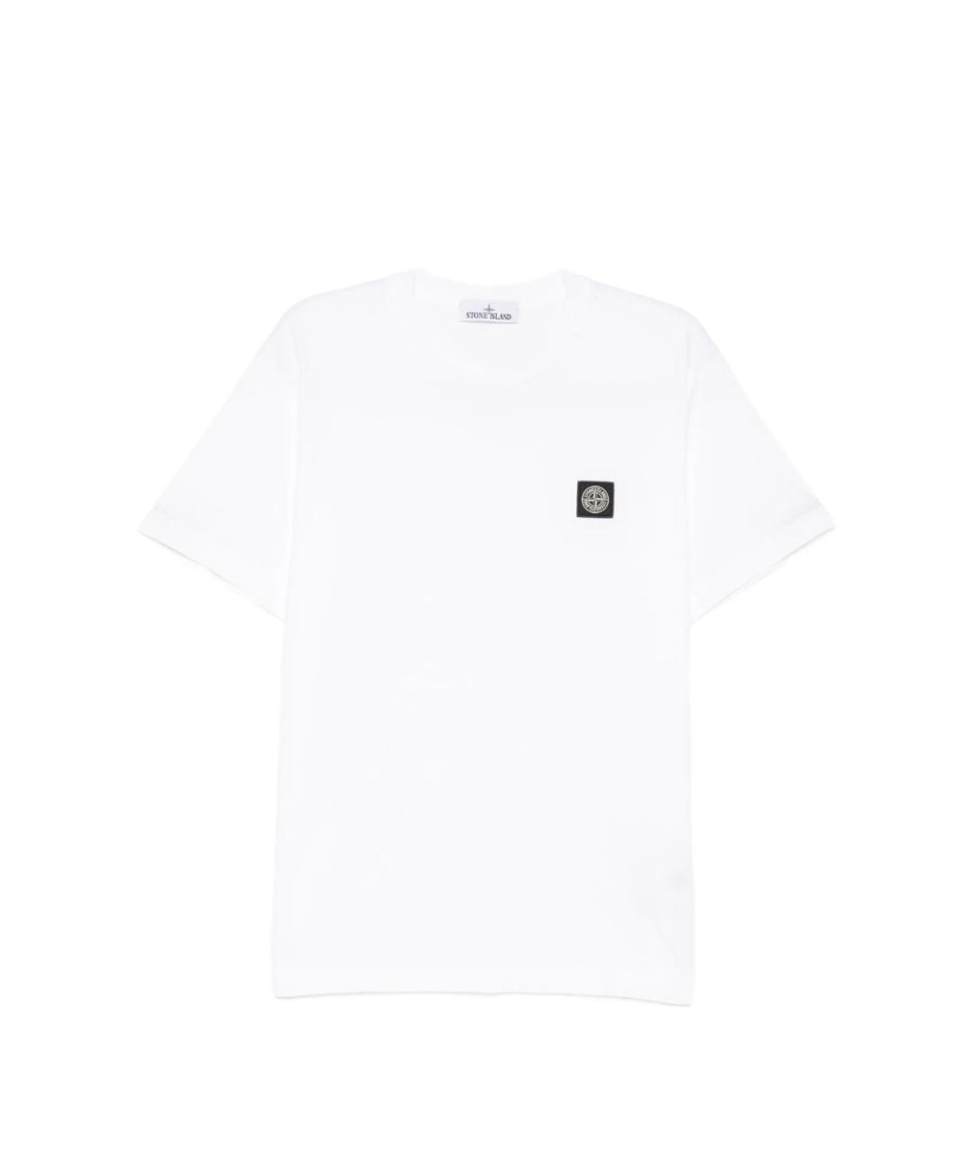 STONE ISLAND Белая хлопковая футболка, фото 1