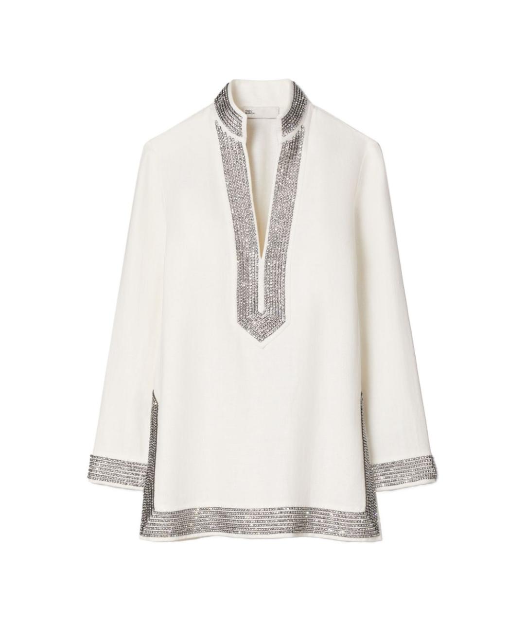 TORY BURCH Бежевое льняное платье, фото 1