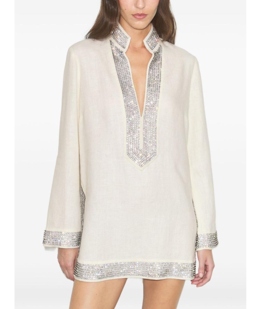 TORY BURCH Бежевое льняное платье, фото 3