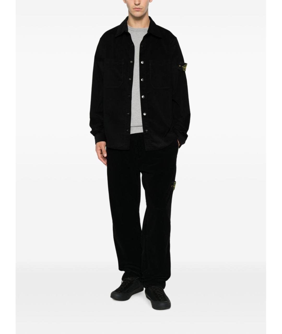 STONE ISLAND Черная хлопковая кэжуал рубашка, фото 2