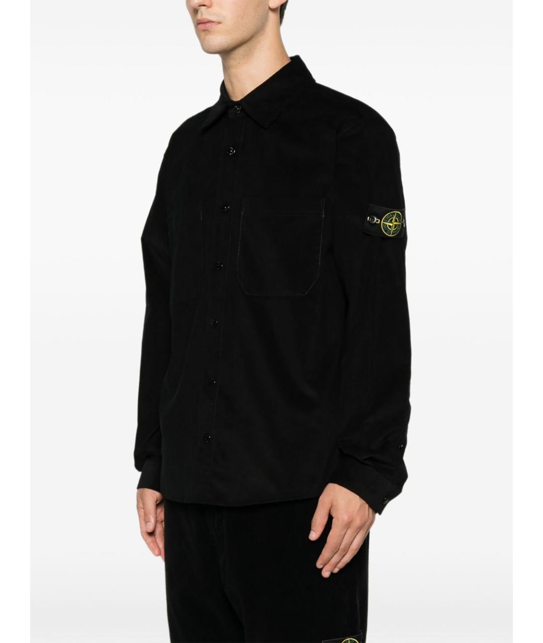 STONE ISLAND Черная хлопковая кэжуал рубашка, фото 5