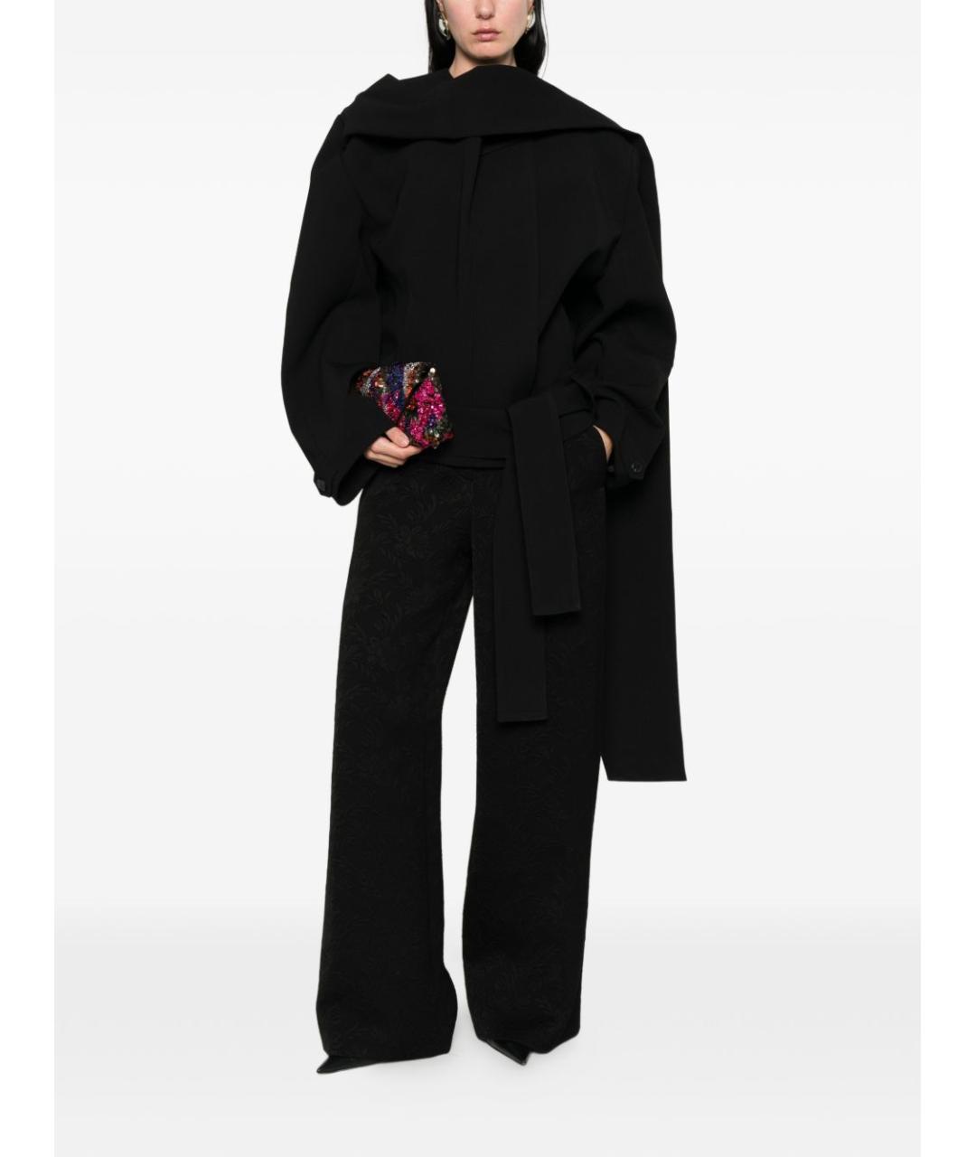 DRIES VAN NOTEN Черные вискозные прямые брюки, фото 3